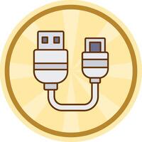 Usb Comic circle Icon vector