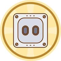 Socket Comic circle Icon vector