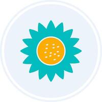 Sunflower Glyph Two Colour Circle Icon vector