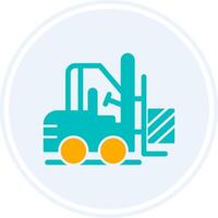 Forklift Glyph Two Colour Circle Icon vector