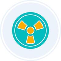 Nuclear Glyph Two Colour Circle Icon vector