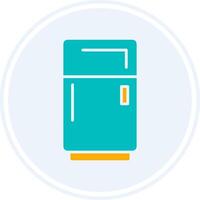 refrigerador glifo dos color circulo icono vector