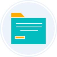 Folder Glyph Two Colour Circle Icon vector