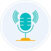 Microphone Glyph Two Colour Circle Icon vector