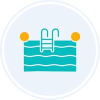 Swimming Pool Glyph Two Colour Circle Icon vector