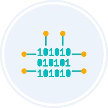 binario código glifo dos color circulo icono vector