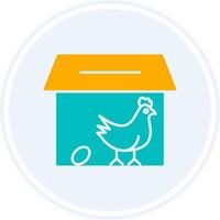 Chicken Coop Glyph Two Colour Circle Icon vector