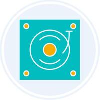 Turntable Glyph Two Colour Circle Icon vector