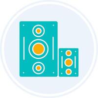 Speaker Glyph Two Colour Circle Icon vector