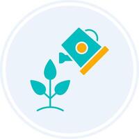 Watering Plants Glyph Two Colour Circle Icon vector