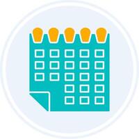 Calendar Glyph Two Colour Circle Icon vector