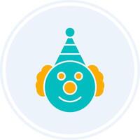 Clown Glyph Two Colour Circle Icon vector