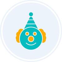 Clown Glyph Two Colour Circle Icon vector