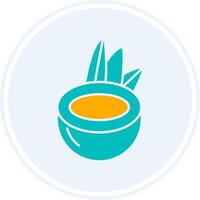 Coconut Glyph Two Colour Circle Icon vector