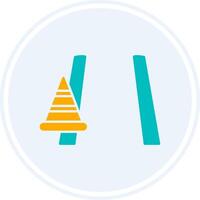 Cone Glyph Two Colour Circle Icon vector