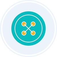 Cloth Button Glyph Two Colour Circle Icon vector