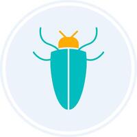 insecto glifo dos color circulo icono vector