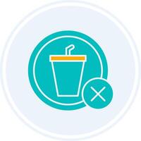 No Drinks Glyph Two Colour Circle Icon vector