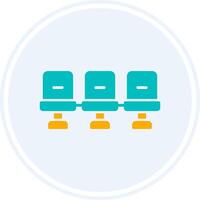 Stadium Seating Glyph Two Colour Circle Icon vector