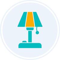 Floor Lamp Glyph Two Colour Circle Icon vector