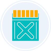 Cross Glyph Two Colour Circle Icon vector