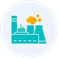 Power Station Glyph Two Colour Circle Icon vector