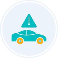 Traffic Jam Glyph Two Colour Circle Icon vector