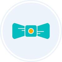 Bow Tie Glyph Two Colour Circle Icon vector