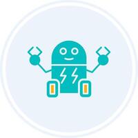 Cyborg Glyph Two Colour Circle Icon vector