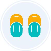 Sandal Glyph Two Colour Circle Icon vector