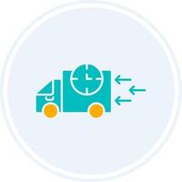 Fast Delivery Glyph Two Colour Circle Icon vector