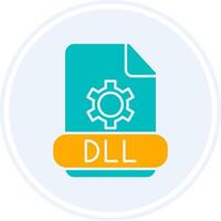 Dll Glyph Two Colour Circle Icon vector