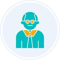 Judge Glyph Two Colour Circle Icon vector