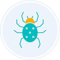 Spider Glyph Two Colour Circle Icon vector