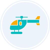 helicóptero glifo dos color circulo icono vector