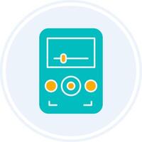 Audio Player Glyph Two Colour Circle Icon vector