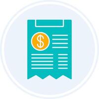 Receipt Glyph Two Colour Circle Icon vector