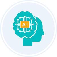Artificial Intelligence Glyph Two Colour Circle Icon vector