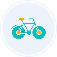 Bicycle Glyph Two Colour Circle Icon vector