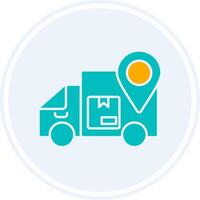 Delivery Status Glyph Two Colour Circle Icon vector