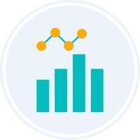 Data Analysis Glyph Two Colour Circle Icon vector