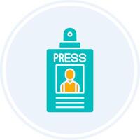 Press Pass Glyph Two Colour Circle Icon vector