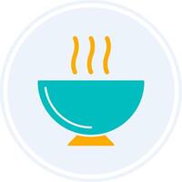 Soup Glyph Two Colour Circle Icon vector