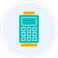 Card Reader Glyph Two Colour Circle Icon vector