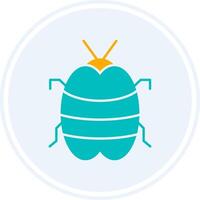 Bug Glyph Two Colour Circle Icon vector