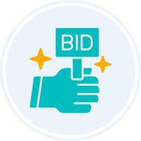 Bid Glyph Two Colour Circle Icon vector