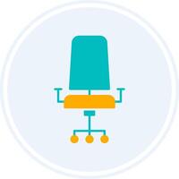 Chair Glyph Two Colour Circle Icon vector