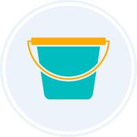 Bucket Glyph Two Colour Circle Icon vector