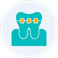 Braces Glyph Two Colour Circle Icon vector