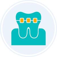 Braces Glyph Two Colour Circle Icon vector